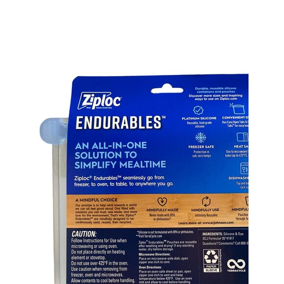 Ziploc Endurables 1 Medium Pouch 16 Fl Oz NEW Reusable Pouch Bag - Picture 11 of 12